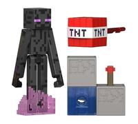 Mattel - Figurine articulée Minecraft Enderman Redstone 8 cm avec accessoire JJR88