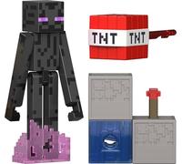 Mattel Minecraft Figurine Enderman Redstone, Figurine articulée de 8 cm avec Accessoire et composant de Redstone, Coffret à Collectionner inspiré du Jeu vidéo, JJR88