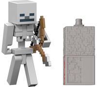 Mattel Minecraft Figurine Squelette Redstone, Figurine articulée de 8 cm avec Accessoire et composant de Redstone, Coffret à Collectionner inspiré du Jeu vidéo, JJR93