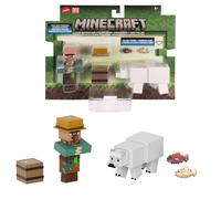 Mattel Minecraft Lot de 2 figurines d'action et accessoires, échelle de 8,3 cm avec motif pixélisé, ensemble de jouets de collection (les personnages peuvent varier)
