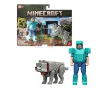 Mattel Minecraft Movie Pack Figure Steve avec Armure du Diable et Dennis