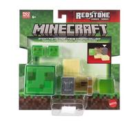 Mattel Minecraft Redstone Ensemble de piège à piston collant chargé avec figurine d'action, accessoires et mécanisme de déplacement