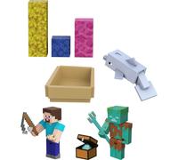 Mattel Minecraft Treasure Hunt Adventure Pack Figurines Accessoires et blocs de papier Jeu complet dans une bo te Jouet pour enfants de 6 ans et