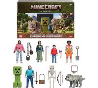 Mattel Minecraft Ultimate Movie Pack avec 8 figurines d'action et 8 accessoires dont Steve & Creeper, ensemble de jouets de collection de 10,2 cm