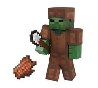 Mattel Minecraft Zombie Diamond Level Figurine articulée à collectionner avec 4 accessoires, 14 cm, design pixélisé HTM05