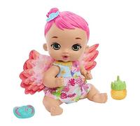 Mattel My Garden Baby Poupée Bébé Flamant Rose, Boit Et Fait Pipi (30Cm), Avec Couche Réutilisable, Biberon Et Accessoires, Jouet Enfant, Dès 1 An, HPD12
