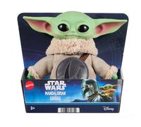 Star Wars Peluche Grogu de 15 cm du Film The Mandalorian & Grogu, avec Motif Plastron brodé sur la Poitrine, tête en Vinyle et Corps et Mains en Peluche, JKN41