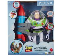 Mattel Disney and Pixar Toy Story Buzz l'Éclair Figurine d'action avec fusée et 20 plus de phrases et sons, HTR73