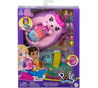 Mattel Polly Pocket Maman & Bébé Hérisson Set de jeu de sac à main avec 2 poupées & 16 accessoires inclus Ha