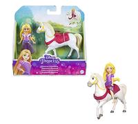 Mattel Princesses Disney Coffret avec mini-poupée articulée Raiponce et figurine de son cheval Maximus, à collectionner, Jouet Enfant, Dès 3 ans, HLW84