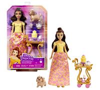Mattel Princesses Disney Coffret Belle et Son Chariot à Thé, Poupée Belle avec Habillement Brillant, Chariot à thé, Amis et Nourriture, Jouet Enfant, Dès 3 Ans, HLW20