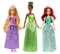 Mattel Princesses Disney Coffret de 3 poupées Tiana + Rapunzel + Ariel +accessoires et décors à double face à colorier, HLW45