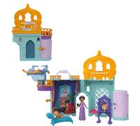Mattel Princesses Disney Le Château de Jasmine Coffret Histoires à Empiler, maison de poupée avec mini-poupée, 2 amis et 7 éléments de jeu, inspiré du film Aladdin de Disney, HLW93
