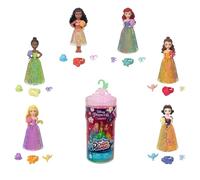 Mattel Mini-poupées Princesses Disney Royauté Color Reveal HRN63, 6 surprises, bague parfumée