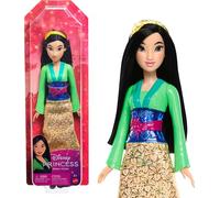 Mattel Princesses Disney Poupée Mulan articulée avec tenue scintillante et accessoires dont chaussures et diadème, Jouet Enfant, Dès 3 ans, HLW14
