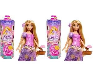 Mattel Princesses Disney Spin & Reveal Coffret avec poupée Raiponce et 11 Surprises, Dont 5 Accessoires, 5 Autocollants et Une scène de Jeu, Jouet inspiré du Film, HTV86 (Lot de 2)