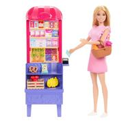 Mattel Set Poupée Malibu Fa Le Shopping Avec Étal de Marché Barbie
