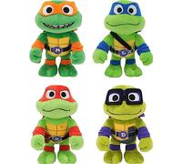 Mattel Tortues Ninja : Mutant Mayhem Lot de 4 jouets en peluche Leonardo, Michel-Ange, Raphaël et Donatello, TMNT Movie (exclusivité Amazon)