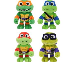 Mattel Tortues Ninja : Mutant Mayhem Lot de 4 jouets en peluche Leonardo, Michel-Ange, Raphaël et Donatello, TMNT Movie (exclusivité Amazon)