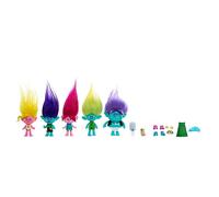 Mattel Trolls 3, Coffret Meilleurs Amis Du Monde Avec 5 Figurines Et 2 Mini-Figurines Mister Dinkles Et Petit Diamant, Jouet Enfant, A Partir De 3 Ans, HPW78
