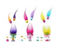 Mattel Trolls 3, Collection Figurines Hair Pops à Fonction Avec Vêtements Amovibles, 2 Hair Pops Et Accessoires Surprises Inclus, Jouet Enfant, A Partir De 3 Ans, HNF02
