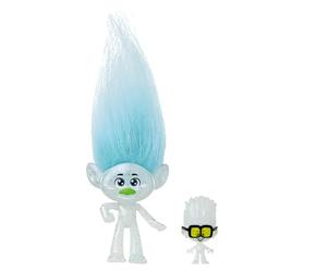 Mattel Trolls 3, Figurine Guy Diamant Aux Cheveux Éclatants, 5 Articulations, Avec Mini-Figurine Petit Diamant Incluse, À Collectionner, Jouet Enfant, A Partir De 3 Ans, HNF09
