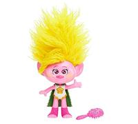 Mattel Trolls 3, Poupée Rainbow Hairtunes Viva Dreamworks Aux Cheveux Jaunes, Effets Sonores Et Lumineux, Brosse Et Cape Amovible Incluses, Jouet Enfant, A Partir De 3 Ans, HNF21