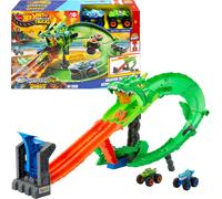Mattel UK Hot Wheels Mt Sharks Vs Dinos Dragon Destruction NEUF