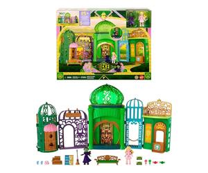 Mattel Universal Wicked: Partie 2 Coffret Cité d’Émeraude avec Petites poupées Glinda et Elphaba, 5 espaces de Jeu et 15 Accessoires inspirés du Film, JFM22