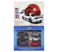 Hot Wheels Coffret Rues du Japon JLB23 – 6 véhicules métal moulé 1/64, décoration raffinée