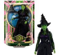 Mattel Poupée Elphaba Wicked HXT62 – articulée, peau verte, cheveux noirs, tenue amovible, 29 cm