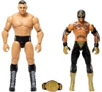 Mattel WWE Championship Showdown Lot de 2 figurines d'action et accessoires, série #17, Rey Mysterio vs Gunther, 15,2 cm