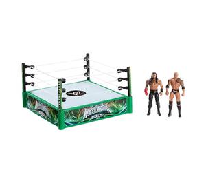 Mattel WWE Coffret Bloodline Rules avec Ring et 2 Figurines articulées The Rock et Roman Reigns de 15 cm à Collectionner, JDB55