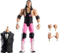 Mattel WWE Elite Collection Figurine et Accessoires, Ensemble Bret Hart, Wrestlemania avec Howard Finkel Build-A-Figure Parts