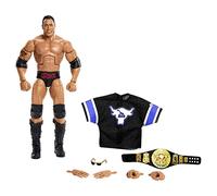 Mattel Wwe Figurine Superstar Articulée The Rock (15Cm) Collection Élite Avec Accessoires, À Collectionner, Jouet Enfant, Dès 3 Ans, HKN81