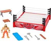 Mattel WWE Knuckle Crunchers Rebound Ring, set avec figurine articulée Seth Rolling avec sons, anneau Flex Mat et 7 accessoires inclus, jouet pour enfants, 6+ ans, JFK77
