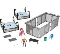 Mattel WWE Survivor War Games Set de jeu avec figurine, 2 anneaux, cage et 5 accessoires, comprend Randy Orton 15,2 cm