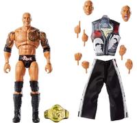 Mattel WWE Ultimate Edition Figurine et accessoires, 15,2 cm The Rock Ensemble de collection Têtes et mains interchangeables, 30 points d'articulation