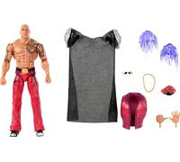 Mattel WWE x Street Fighter Figurines articulées et Accessoires, The Rock Final Boss dans Le rôle de M. Bison, Coffret Figurines Elite de 15 cm à Collectionner, JLD79