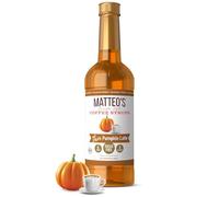 Matteo's Sirop à la citrouille pour café, latte, cappuccinos et desserts - Édulcorant sans sucre pour boissons, compatible avec le régime cétogène, zéro calories, saveur gourmande, sans alcool, 958,2