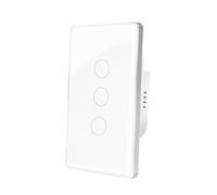 Matter Interrupteur d'éclairage intelligent WiFi, Interrupteur d'éclairage tactile WiFi Matter Smart Switch fonctionne avec Google Home Voice Control Home App Control, Neutral Wire Require (3 Gang)