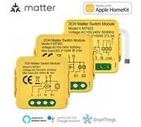 Matter WiFi Module de commutation intelligent relais disjoncteur domotique intelligente collaboration avec Homekit/Alexa/Google/smartTings Matter-2Gang