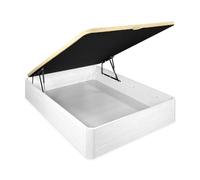 mattfy Canapé Rabattable Extra renforcé Grande capacité avec Couvercle Respirant, Coins arrondis, Bois, Polaire, 135 x 180 cm