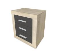 mattfy - Table de Chevet Style Nordique modèle Victoria avec 3 tiroirs | Design Pratique et élégant | Couleurs Cambria et Graphite