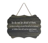 Matthew 10:26 Décoration murale en bois avec inscription « So Do Not Be Afraid of Them for There Is Nothing Concealed That Will Not Be Rustique » - Décoration murale en bois pour salon, chambre à