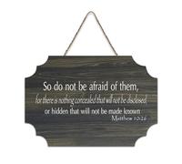 Matthew 10:26 Décoration murale en bois avec inscription « So Do Not Be Afraid of Them for There Is Nothing Concealed That Will Not Be Farmhouse » - Décoration murale à suspendre pour porte de bureau