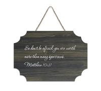 Matthew 10:31 So Don't Be Afraid; You Are Worth More Than Many Sparrows Panneau en bois 15,2 x 25,4 cm Décoration murale rustique à suspendre pour porte d'entrée, salon, cuisine
