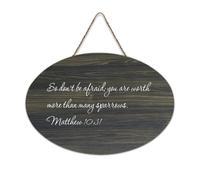 Matthew 10:31 So Don't Be Afraid You Are Worth More Than Many Sparrows Plaque murale à suspendre en bois rustique Décoration murale Poster Décoration d'intérieur Cadeaux 15,2 x 25,4 cm