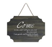 Matthew 11:28 30 Come to Me And I Will Give You Rest for Your Soul I Am Gentle And Humble in Heart2 Panneau rustique en bois à suspendre pour salon, chambre à coucher, porte, fenêtre, maison 15,2 x