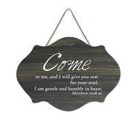 Matthew 11:28 30 Come to Me And I Will Give You Rest for Your Soul I Am Gentle And Humble in Heart2 Plaque murale en bois rustique Décoration murale 15,2 x 25,4 cm